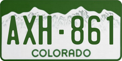 CO license plate AXH861