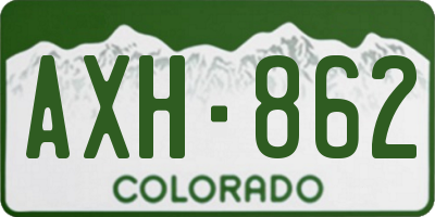 CO license plate AXH862