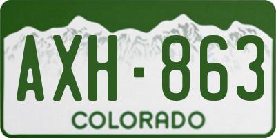 CO license plate AXH863