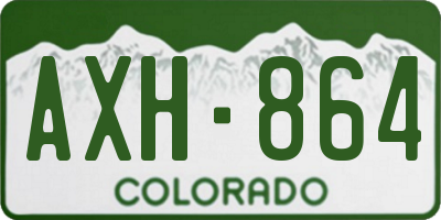 CO license plate AXH864