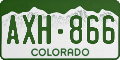 CO license plate AXH866