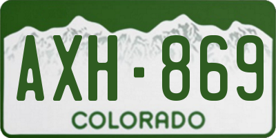 CO license plate AXH869