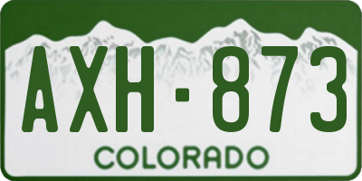 CO license plate AXH873