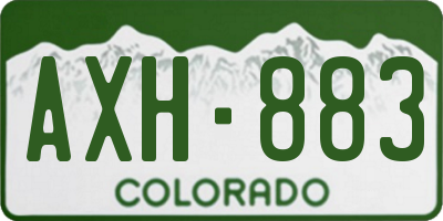 CO license plate AXH883