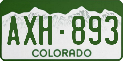 CO license plate AXH893