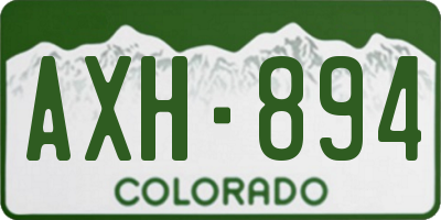 CO license plate AXH894
