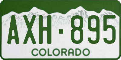 CO license plate AXH895