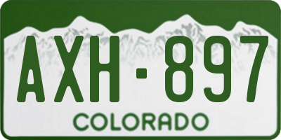 CO license plate AXH897