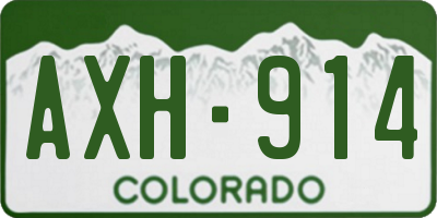 CO license plate AXH914
