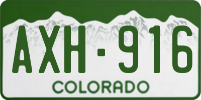 CO license plate AXH916