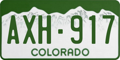 CO license plate AXH917