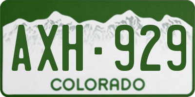 CO license plate AXH929