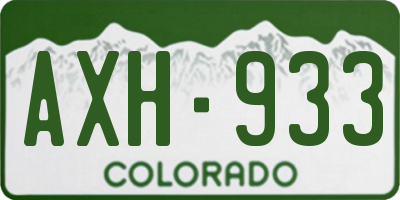 CO license plate AXH933