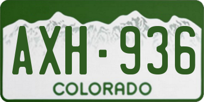 CO license plate AXH936