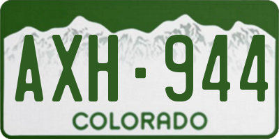 CO license plate AXH944