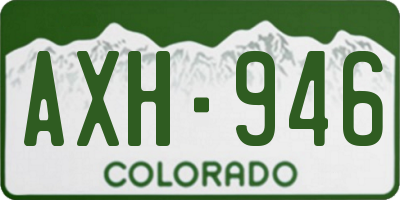 CO license plate AXH946