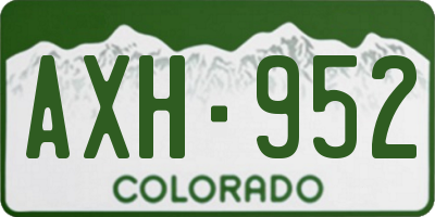 CO license plate AXH952
