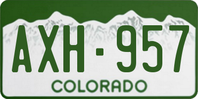 CO license plate AXH957