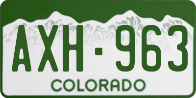 CO license plate AXH963