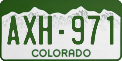 CO license plate AXH971