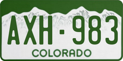 CO license plate AXH983