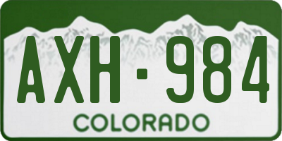 CO license plate AXH984