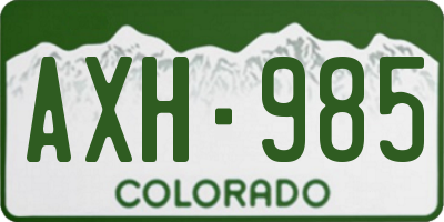 CO license plate AXH985