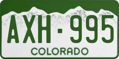CO license plate AXH995
