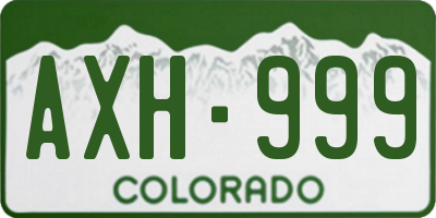 CO license plate AXH999