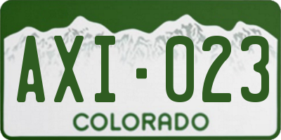 CO license plate AXI023