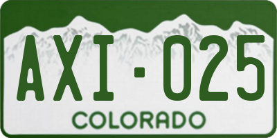 CO license plate AXI025