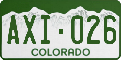 CO license plate AXI026