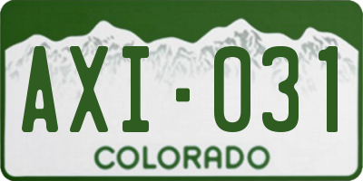 CO license plate AXI031