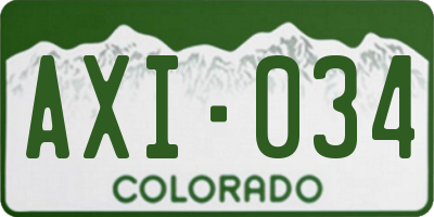 CO license plate AXI034