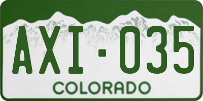 CO license plate AXI035