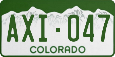 CO license plate AXI047