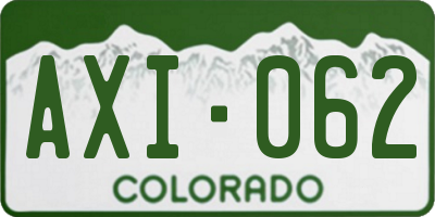 CO license plate AXI062