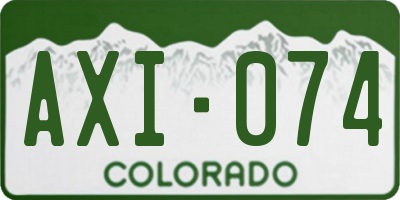 CO license plate AXI074