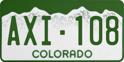 CO license plate AXI108