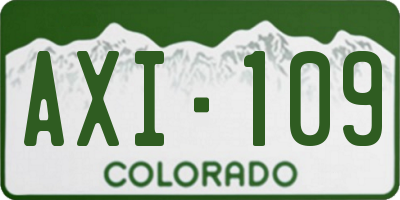 CO license plate AXI109