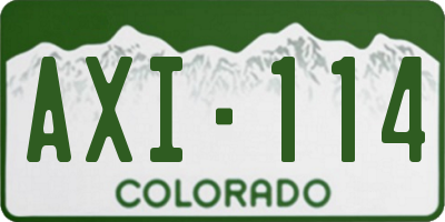 CO license plate AXI114