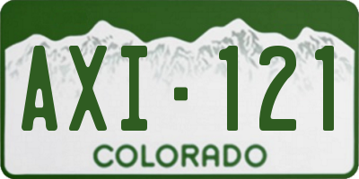 CO license plate AXI121