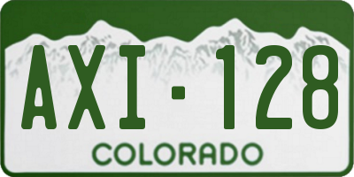 CO license plate AXI128