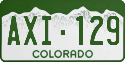 CO license plate AXI129