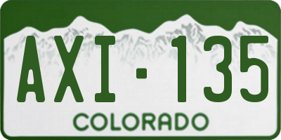 CO license plate AXI135