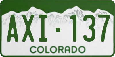 CO license plate AXI137