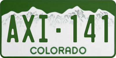 CO license plate AXI141