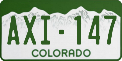 CO license plate AXI147