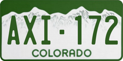 CO license plate AXI172