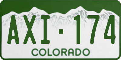 CO license plate AXI174